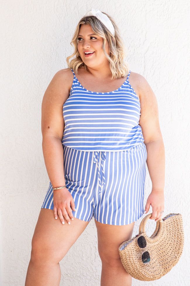 Fluttering Heart Striped Blue/White Romper FINAL SALE sold by Pink Lily product image thumbnail 6