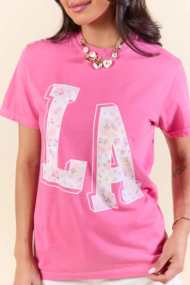 LA Floral Printed Berry Graphic Tee sold by Pink Lily product image thumbnail 4