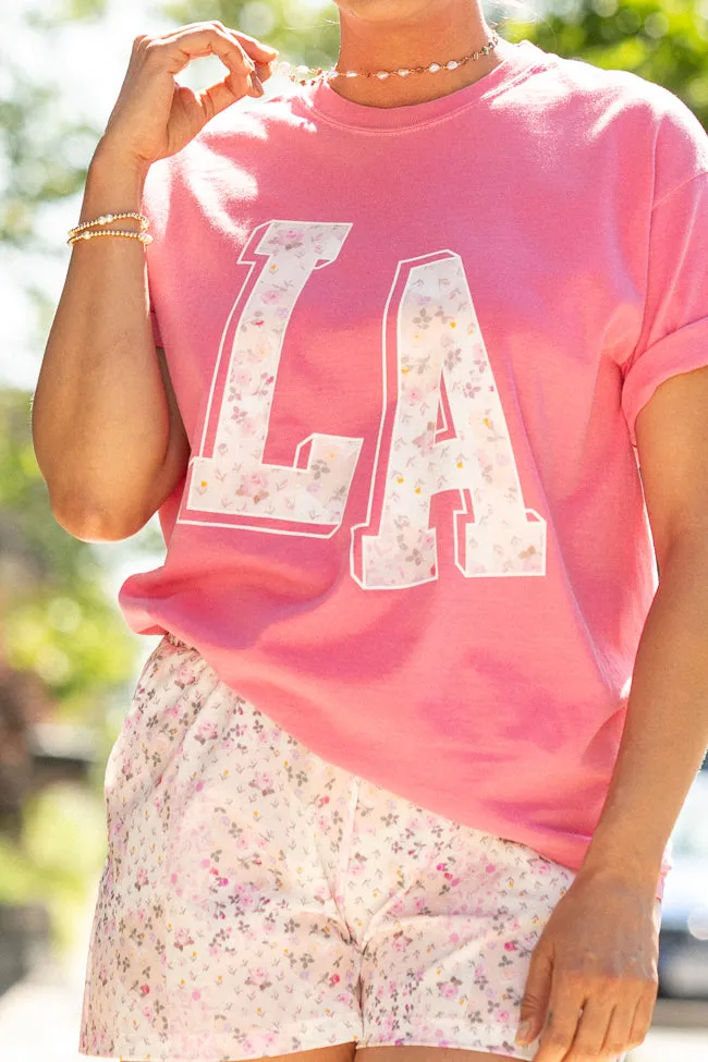 LA Floral Printed Berry Graphic Tee sold by Pink Lily product image thumbnail 2