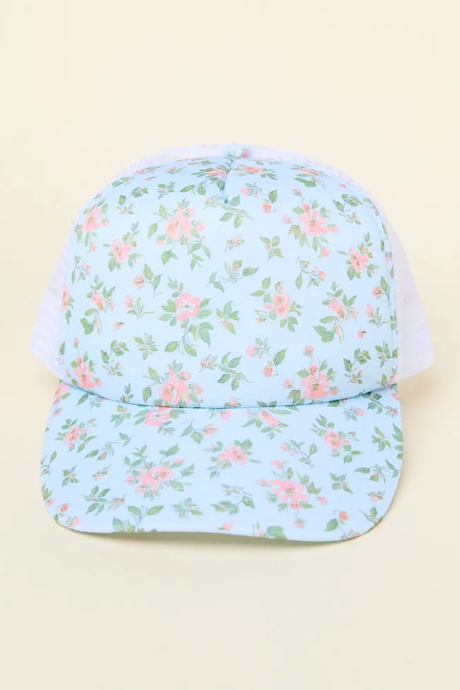 Blue Floral Trucker Hat FINAL SALE sold by Pink Lily product image thumbnail 3