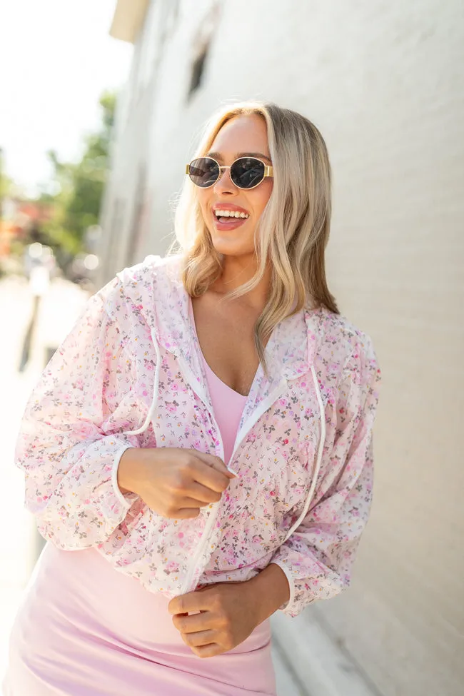 Piece By Piece Lightweight Pink Patchwork Print Jacket sold by Pink Lily