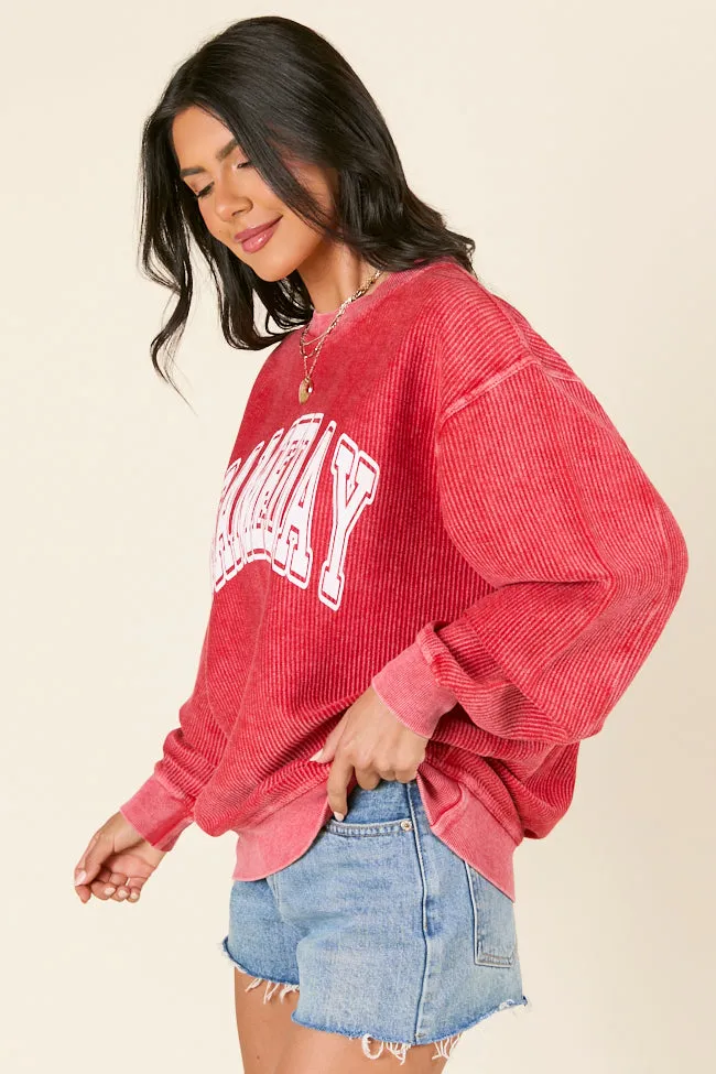Gameday Block Red Corded Graphic Sweatshirt FINAL SALE sold by Pink Lily product image thumbnail 4