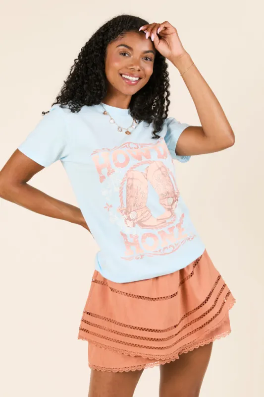 Howdy Honey Chambray Graphic Tee sold by Pink Lily