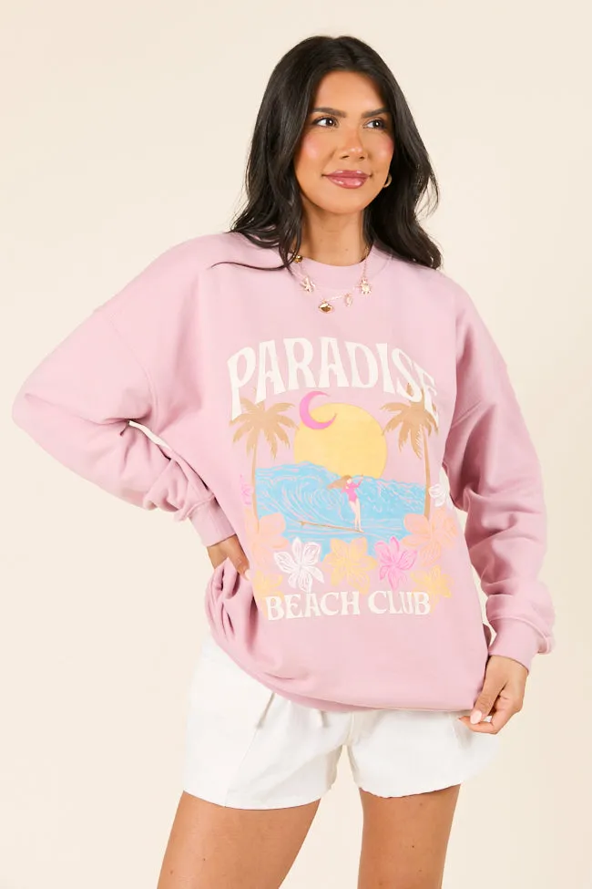 Paradise Beach Club Mauve Graphic Sweatshirt sold by Pink Lily product image thumbnail 2