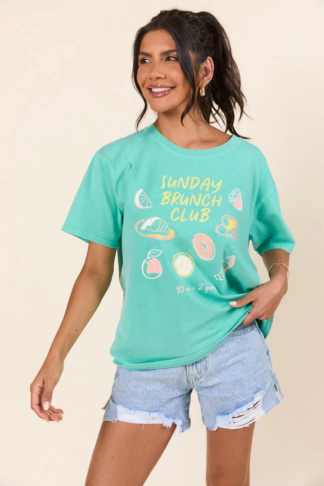 Sunday Brunch Club Mint Graphic Tee sold by Pink Lily product image thumbnail 4