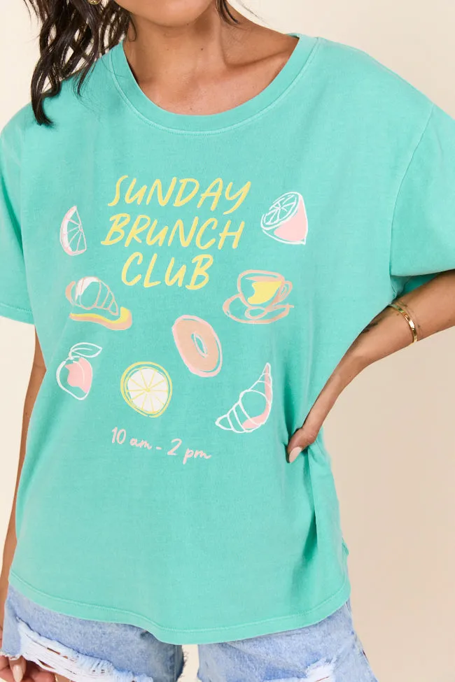 Sunday Brunch Club Mint Graphic Tee sold by Pink Lily product image thumbnail 2