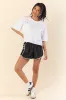 Double Or Nothing Black Side Pleated Running Shorts sold by Pink Lily