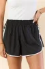 Double Or Nothing Black Side Pleated Running Shorts sold by Pink Lily