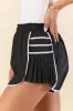 Double Or Nothing Black Side Pleated Running Shorts sold by Pink Lily