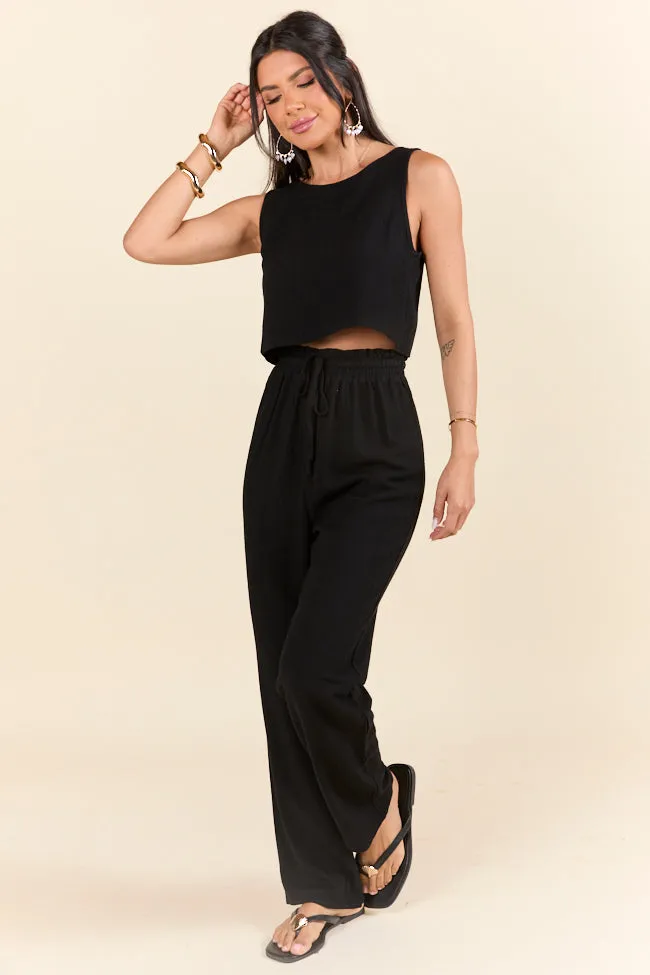 Never Giving Up Black Linen Tank and Pants Set FINAL SALE sold by Pink Lily product image thumbnail 4