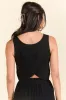 Never Giving Up Black Linen Tank and Pants Set sold by Pink Lily