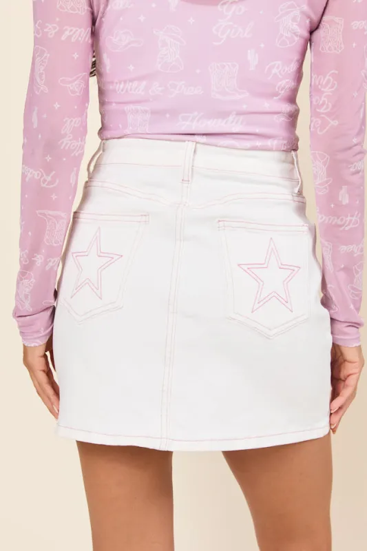 【Trapstar London】 Womens Denim Zip Detail Mini Skirt Women's Irongate T Denim Zip Detail Mini Skirt - Pink | Parallel