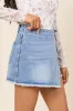 Stacy Light Wash Tie Denim Skort sold by Pink Lily