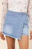Stacy Light Wash Tie Denim Skort sold by Pink Lily
