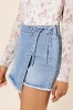 Stacy Light Wash Tie Denim Skort sold by Pink Lily