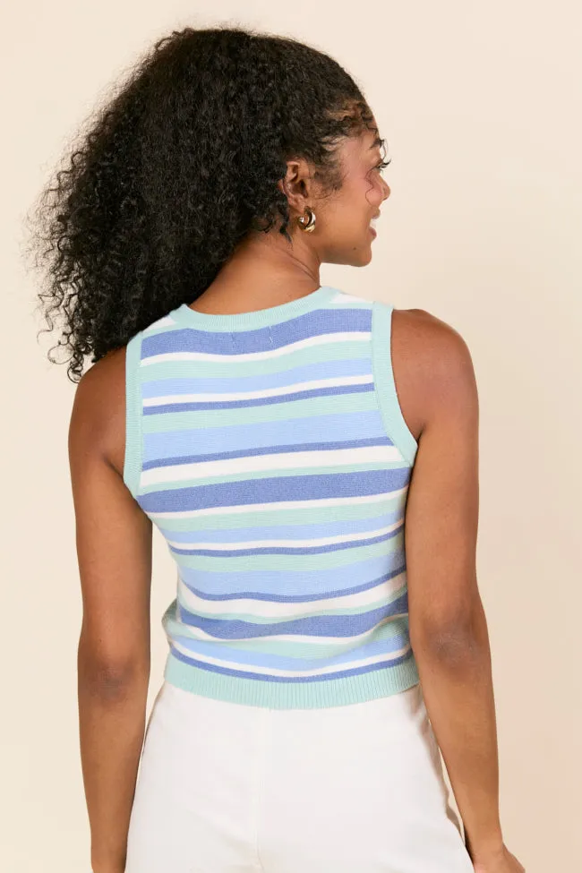 Harmony Blue Stripe Sweater Tank sold by Pink Lily product image thumbnail 4