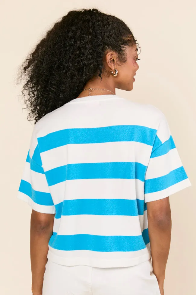 Hailey Blue and White Stripe T-Shirt Sweater FINAL SALE sold by Pink Lily product image thumbnail 4