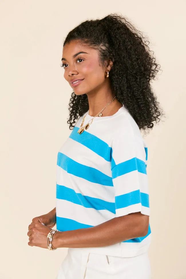 Hailey Blue and White Stripe T-Shirt Sweater FINAL SALE sold by Pink Lily product image thumbnail 5