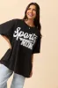Sports Mom Black Oversized Graphic Tee sold by Pink Lily