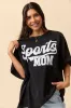 Sports Mom Black Oversized Graphic Tee sold by Pink Lily