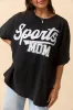 Sports Mom Black Oversized Graphic Tee sold by Pink Lily