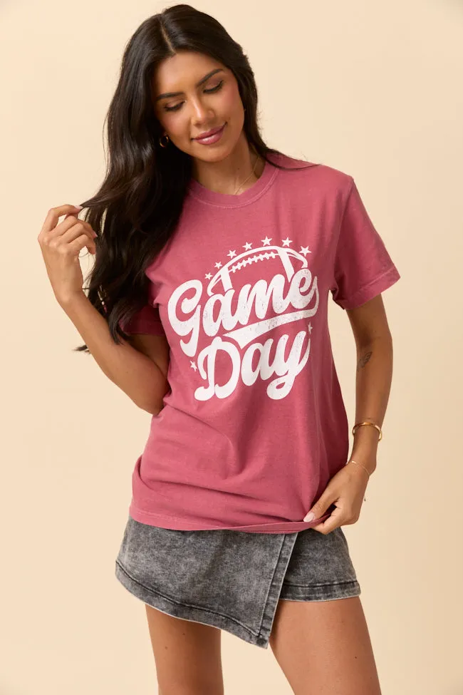 Game Day Script Crimson Graphic Tee sold by Pink Lily product image thumbnail 3