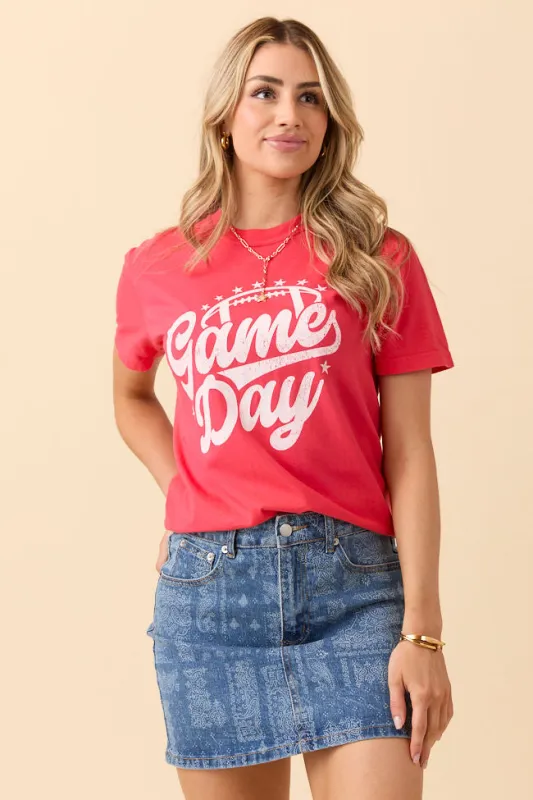 Game Day Script Paprika Graphic Tee sold by Pink Lily