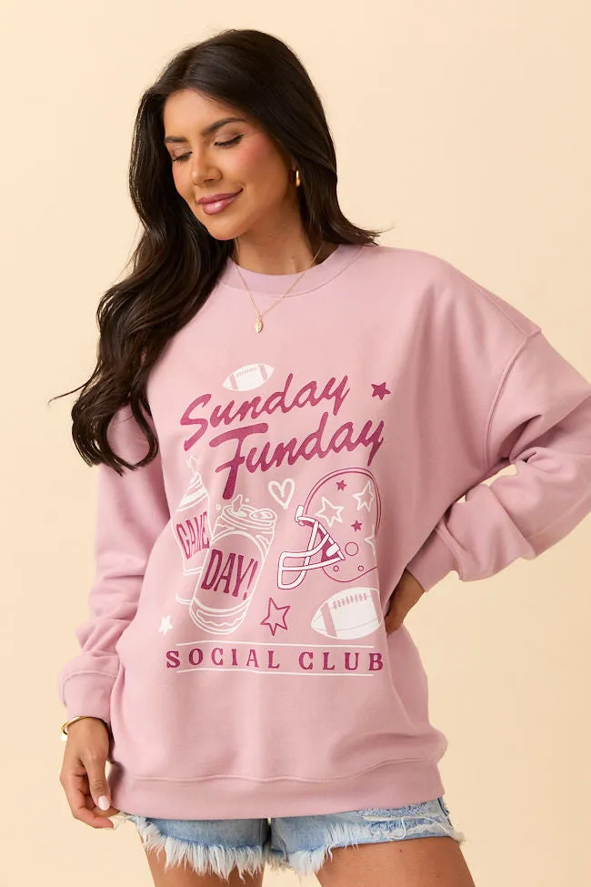 Sunday Funday Mauve Graphic Sweatshirt sold by Pink Lily product image thumbnail 2