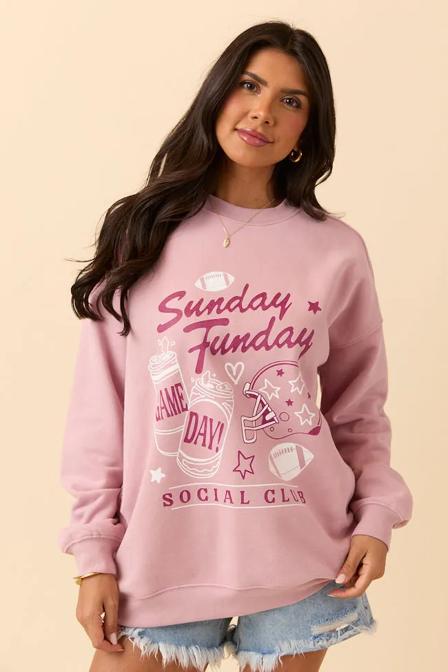 Sunday Funday Mauve Graphic Sweatshirt sold by Pink Lily product image thumbnail 4