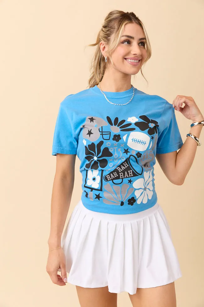 Floral Football Icon Print Blue Graphic Tee sold by Pink Lily product image thumbnail 3