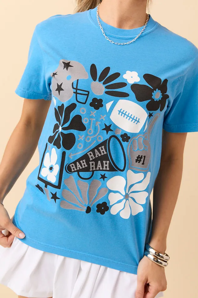 Floral Football Icon Print Blue Graphic Tee sold by Pink Lily product image thumbnail 2