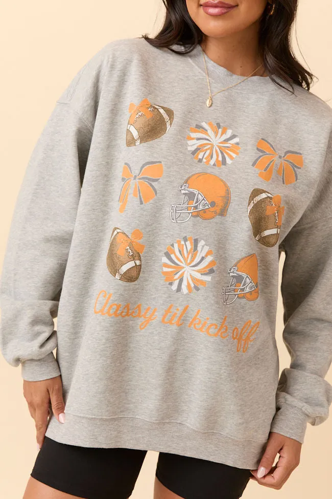 Football Icon Orange Light Grey Graphic Sweatshirt sold by Pink Lily product image thumbnail 2