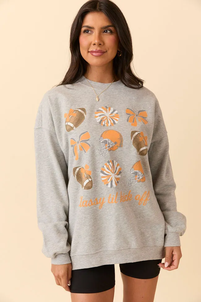 Football Icon Orange Light Grey Graphic Sweatshirt sold by Pink Lily product image thumbnail 4