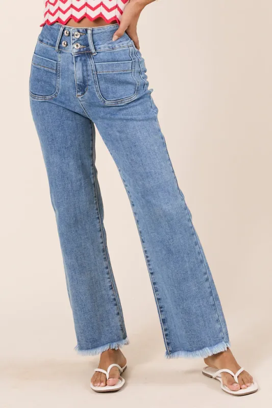 Wendy Medium Wash Boot Cut Jeans sold by Pink Lily