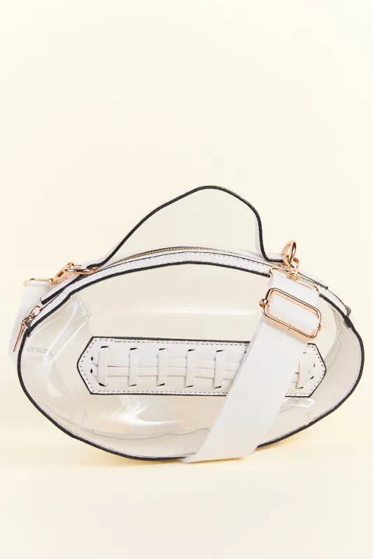 Kelce White Football Clear Bag sold by Pink Lily