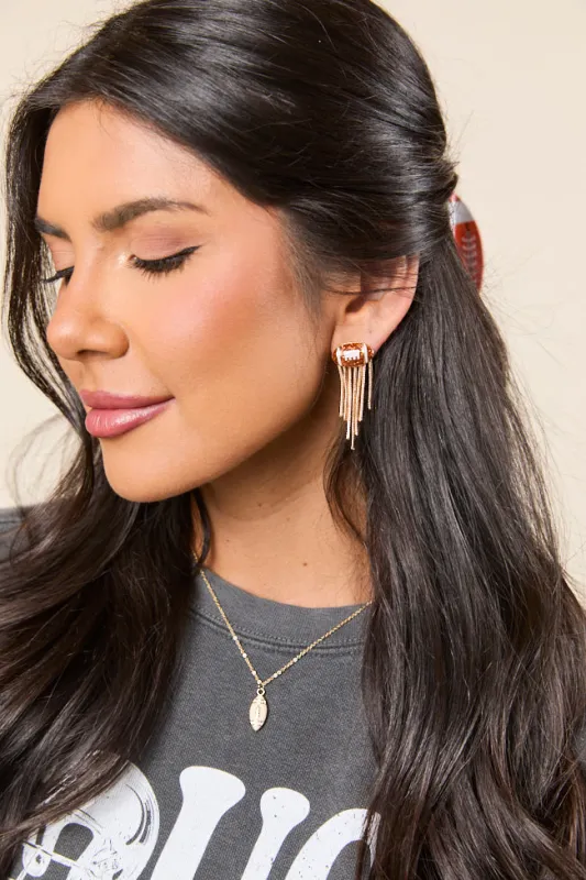 Jackson Brown Football Fringe Earrings FINAL SALE made by Pink Lily