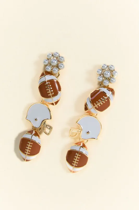 Prescott Brown Football Linear Earrings SALE sold by Pink Lily