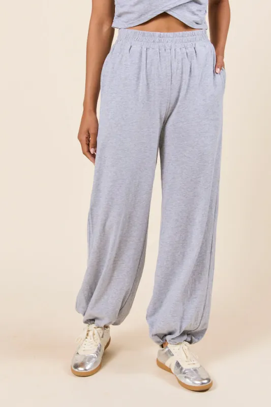 Tinley Heather Grey Lounge Jogger Pants sold by Pink Lily