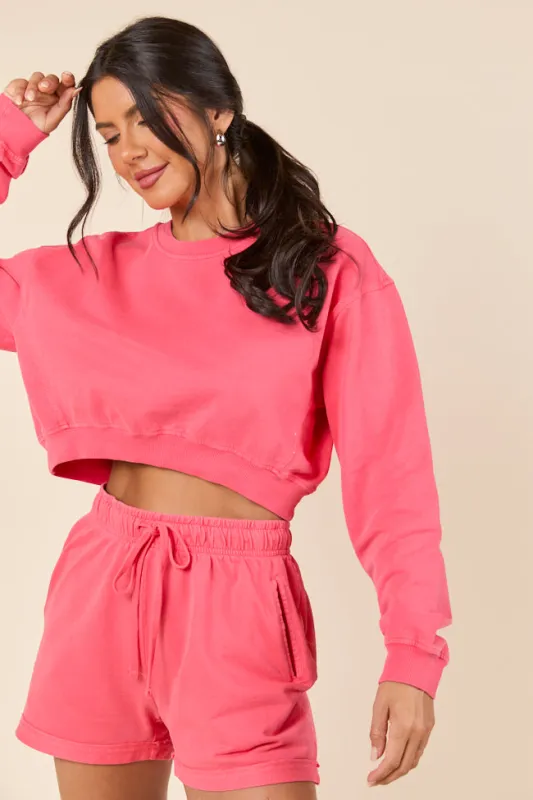 Mandy Cropped Sweatshirt FINAL SALE sold by Pink Lily
