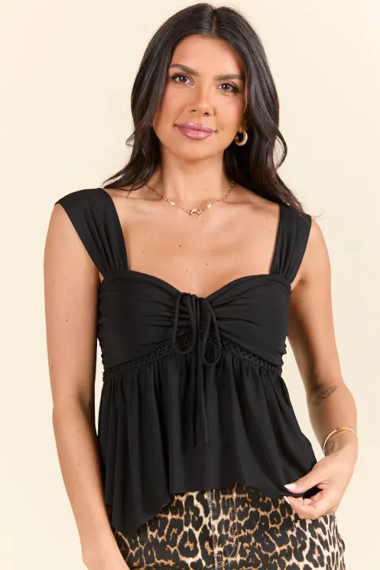 When You Know Black Asymmetrical Hem Tank Top SALE sold by Pink Lily
