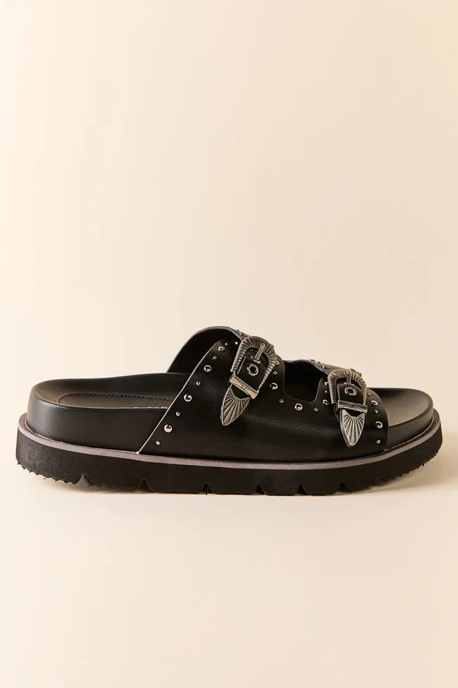 Effie Black Buckle Slide Sandals FINAL SALE sold by Pink Lily product image thumbnail 3
