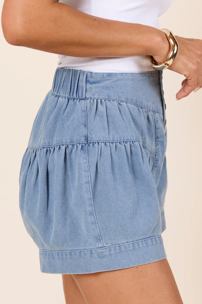 Amelia Tiered Medium Blue Denim Shorts FINAL SALE sold by Pink Lily product image thumbnail 4