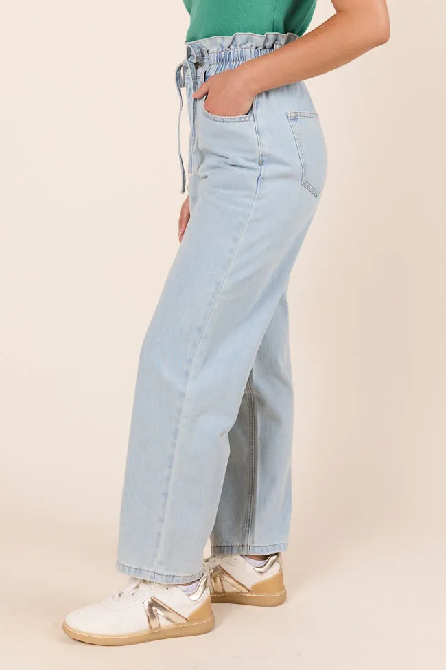 Gracie Light Wash Tie Waist Jeans FINAL SALE sold by Pink Lily product image thumbnail 4