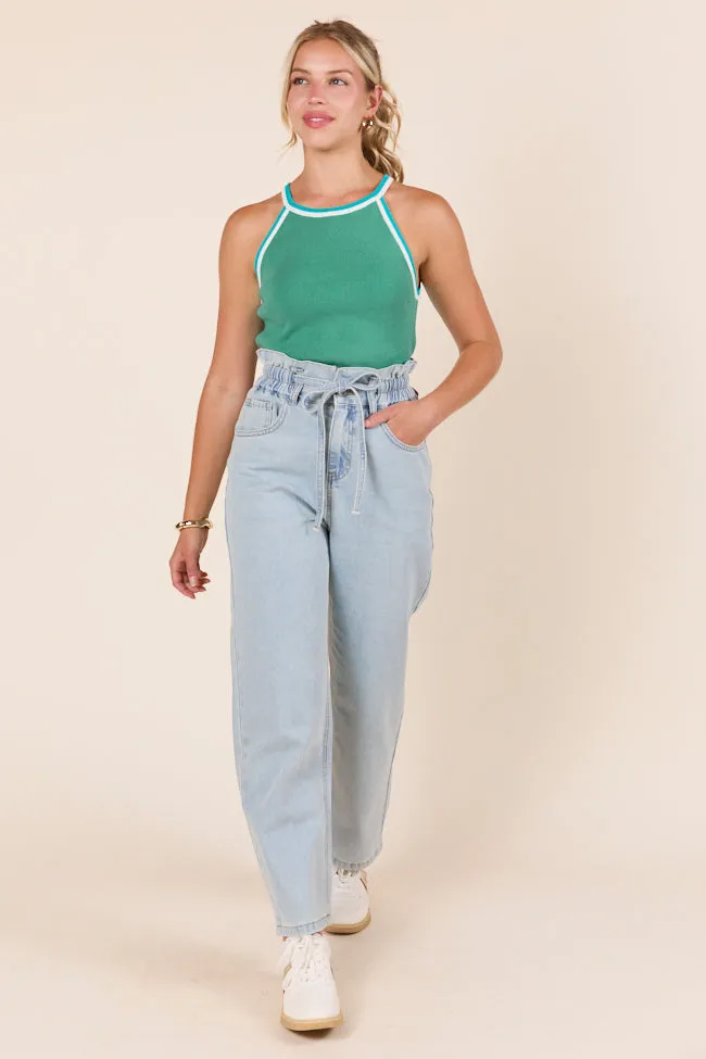 Gracie Light Wash Tie Waist Jeans FINAL SALE sold by Pink Lily product image thumbnail 2