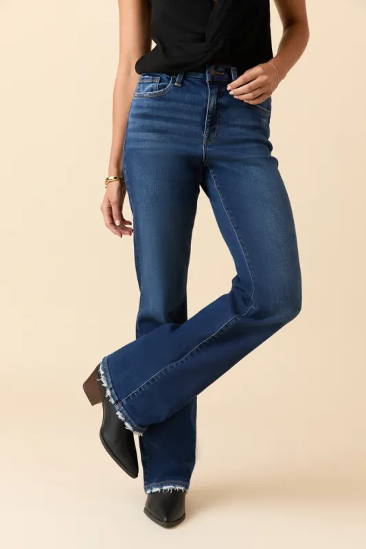 Delaney Dark Wash Relaxed Flare Jeans SALE sold by Pink Lily
