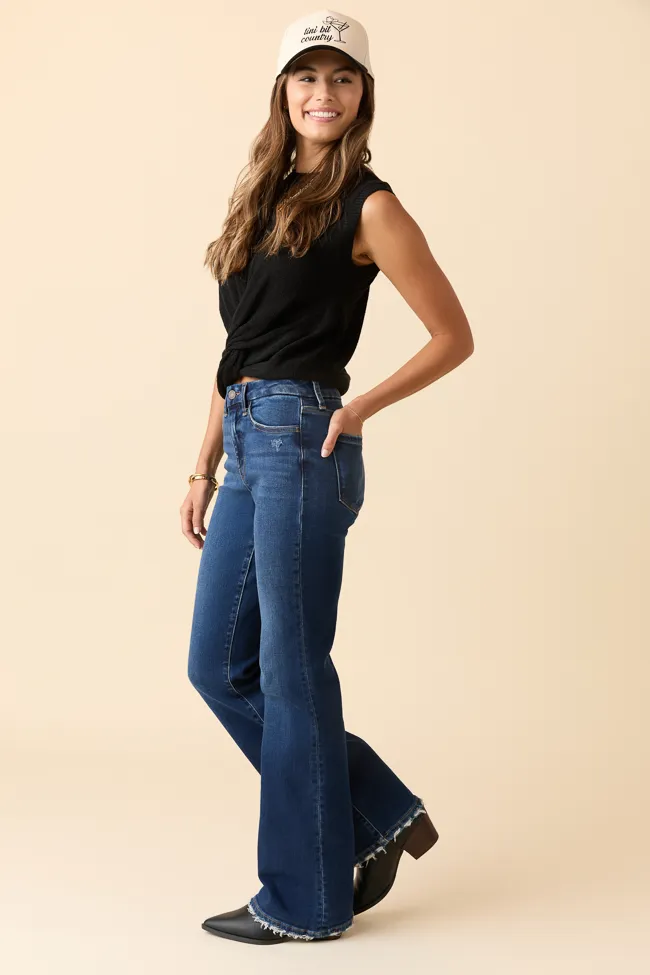Delaney Dark Wash Relaxed Flare Jeans FINAL SALE sold by Pink Lily product image thumbnail 2