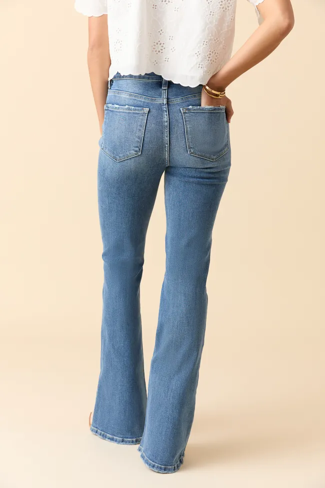Sierra High Rise Slant Hem Flare Jeans FINAL SALE sold by Pink Lily product image thumbnail 4