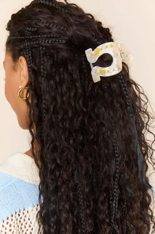 Matilda Ivory Horseshoe Claw Clip FINAL SALE sold by Pink Lily