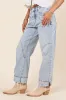 River Medium Light Denim Barrel Leg Jeans sold by Pink Lily