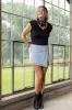 Miley Sleeveless Black Ruched Knit Tank Top sold by Pink Lily